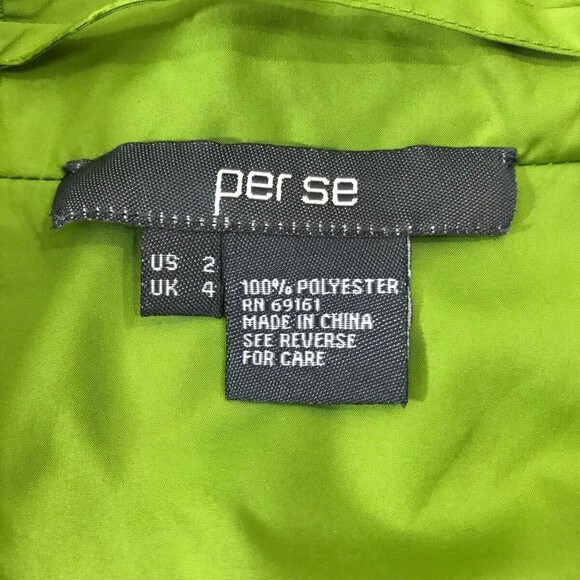 PER SE Jacket 2 Women's Tie Waist Green Robbed Double Breasted Fitted artsy - Picture 5 of 9